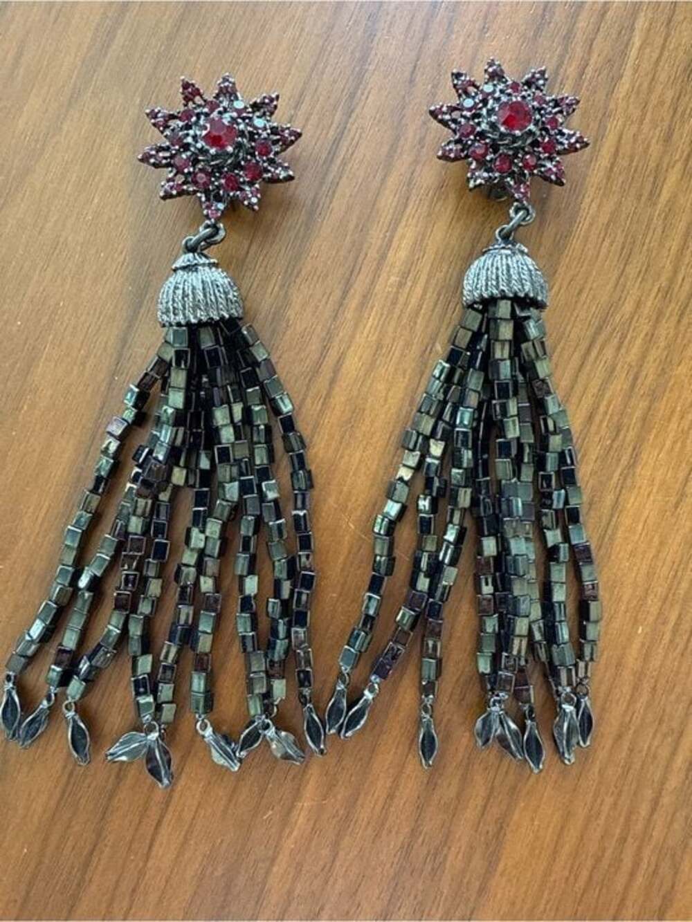 *RARE* Oscar De La Renta - Statement Tassel Clip Earings